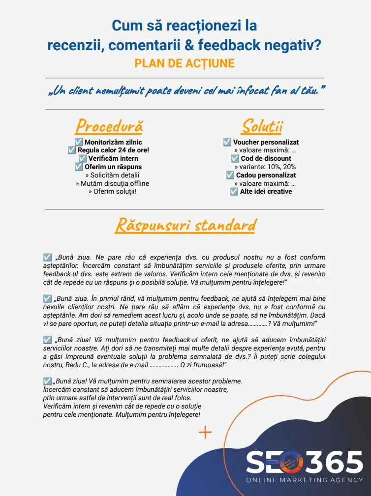 Recezii - Feedback negativ - Plan de actiune