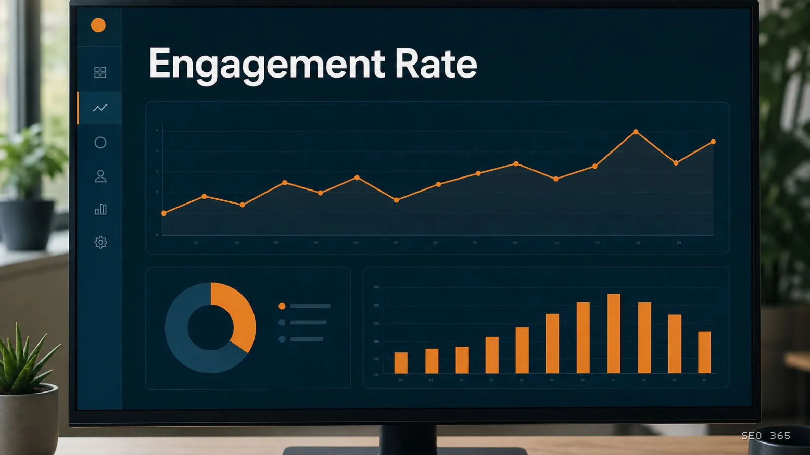 Captură din Glosarul SEO 365 pentru Engagement Rate (Analytics și KPI): Engagement Rate este procentul sesiunilor cu interacțiune dintr-un