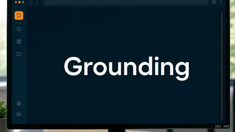 Captură din Glosarul SEO 365 pentru Grounding (AI Search și LLM): Grounding este fundamentarea unui răspuns generat de AI