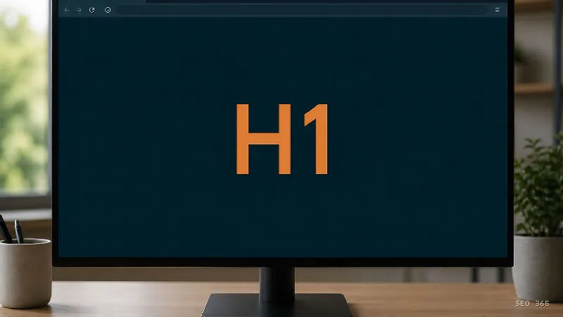 Captură din Glosarul SEO 365 pentru H1 (SEO On-page): H1 este elementul HTML care marchează titlul cu