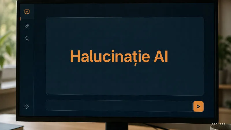 Captură din Glosarul SEO 365 pentru Halucinație AI (AI Search și LLM): O halucinație AI este un răspuns generat care