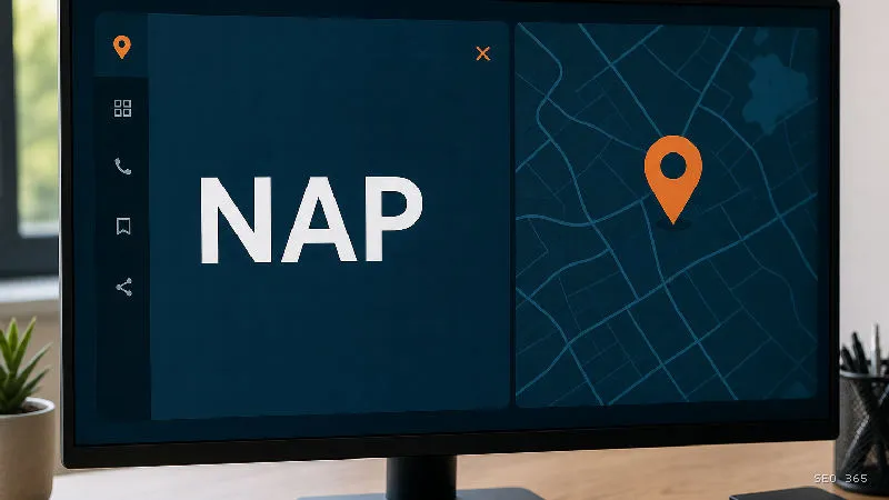 Captură din Glosarul SEO 365 pentru NAP (Local SEO): NAP este acronimul pentru Name, Address, Phone și