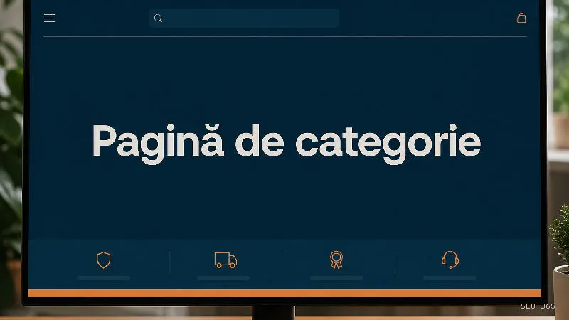 Captură din Glosarul SEO 365 pentru Pagină de categorie (E-commerce SEO): O pagină de categorie este o pagină de