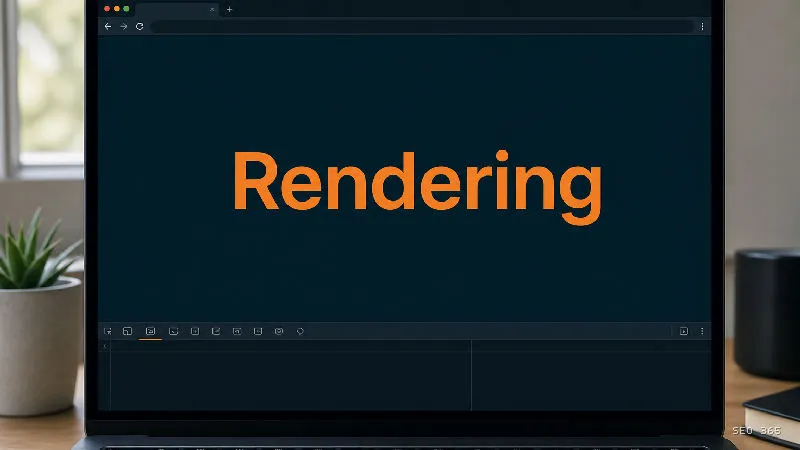 Captură din Glosarul SEO 365 pentru Rendering (SEO tehnic): Rendering-ul este procesul prin care HTML, CSS și