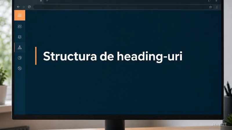 Captură din Glosarul SEO 365 pentru Structura de heading-uri (SEO On-page): Structura de heading-uri este ierarhia titlurilor HTML H1