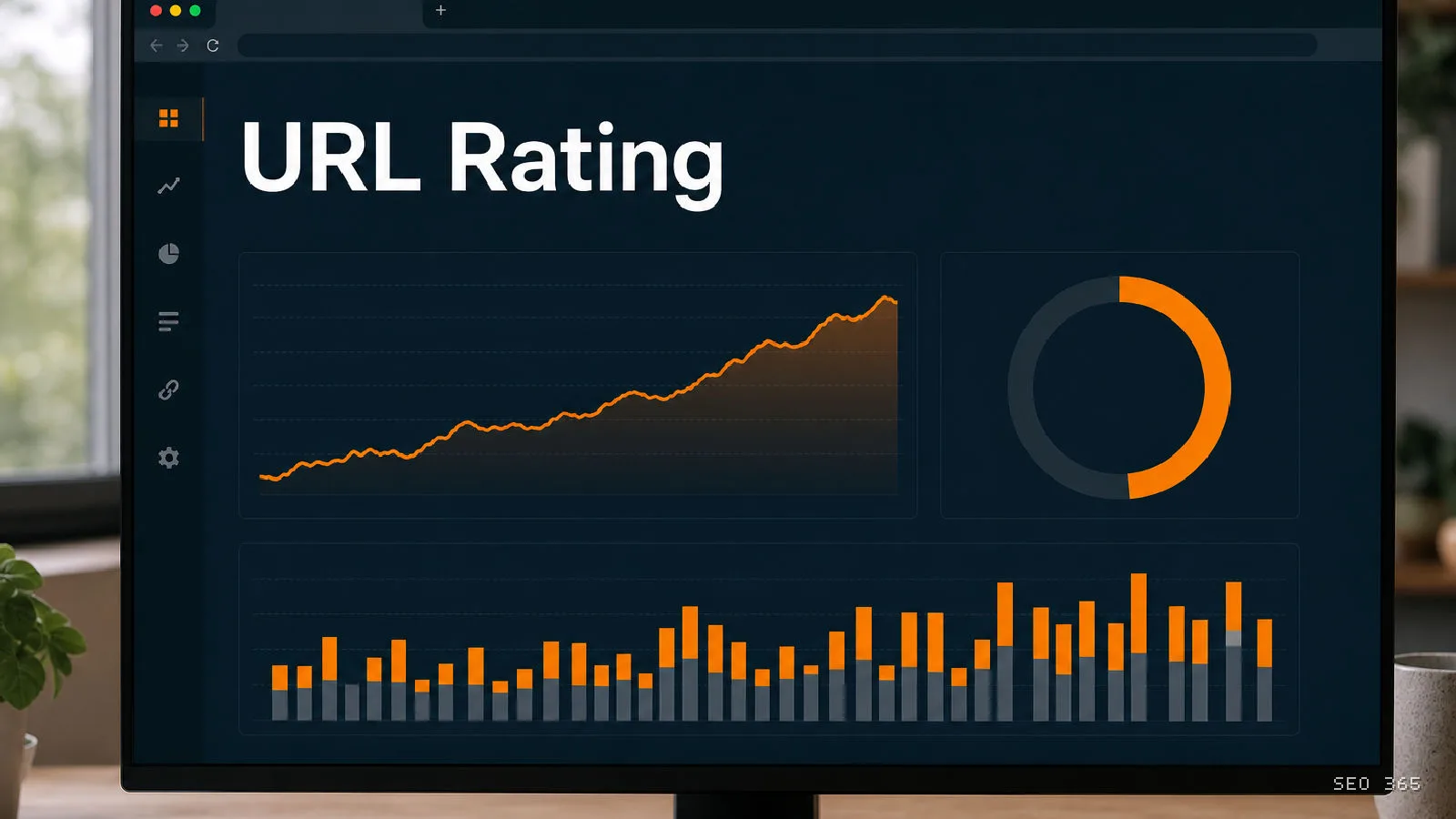 Captură din Glosarul SEO 365 pentru URL Rating (Analytics și KPI): URL Rating (UR) este o metrică SEO proprie