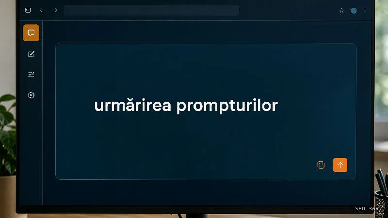Captură din Glosarul SEO 365 pentru urmărirea prompturilor (AI Search și LLM): Urmărirea prompturilor este o denumire folosită pentru înregistrarea